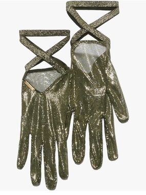 Savage X Fenty Glitter Mesh Fashion Gloves - Olive Green